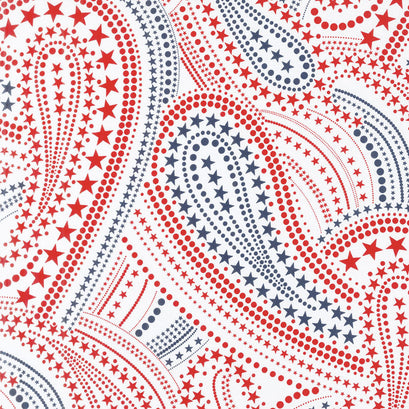 Simply American - Star Paisley White Yardage