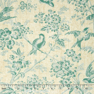 Toile de Jouy - Toile Garden Green Yardage