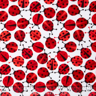Urban Zoologie Flannel - Cherry Ladybugs Yardage