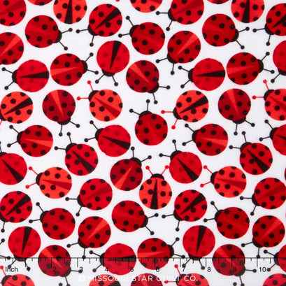 Urban Zoologie Flannel - Cherry Ladybugs Yardage