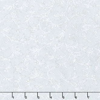 Winter White 3 - Winter Branches Sky Metallic Yardage