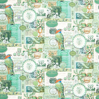 Curated in Color - Collage Green Yardage