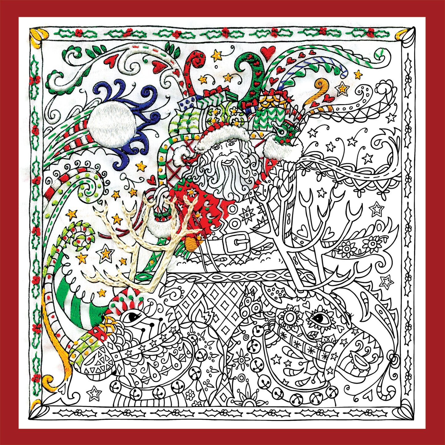 Zenbroidery Christmas Santa Embroidery Kit Primary Image