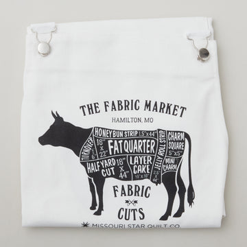 Missouri Star Fabric Cuts Cow 15oz White Canvas Apron