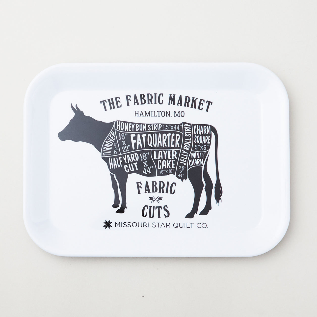 Missouri Star 11 x 14" Melamine Fabric Cuts Cow Tray