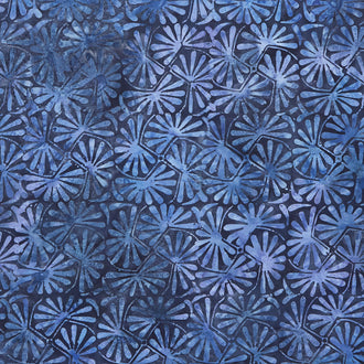 Tonga Batiks - Bluebell Horse Chestnut Leaves Indigo Yardage