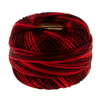 Presencia Perle Cotton Thread Size 8 Variegated Red & Black
