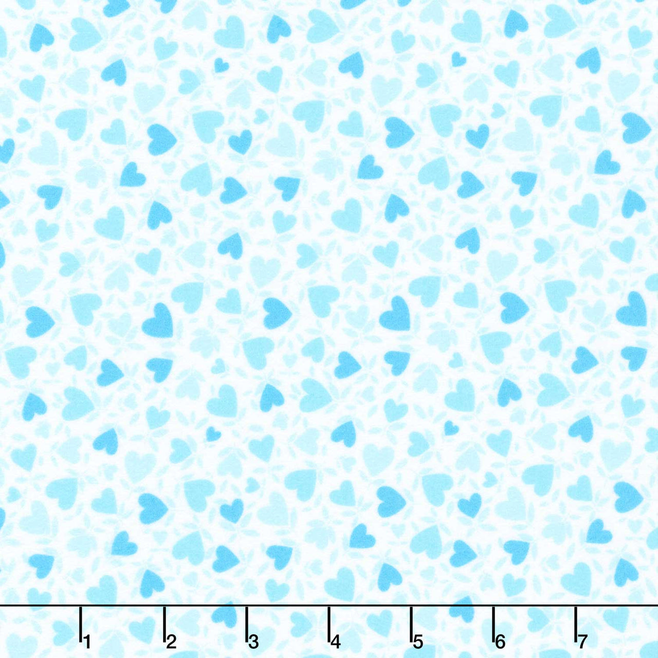 Playtime Flannel - Hearts Aqua Yardage Primary Image