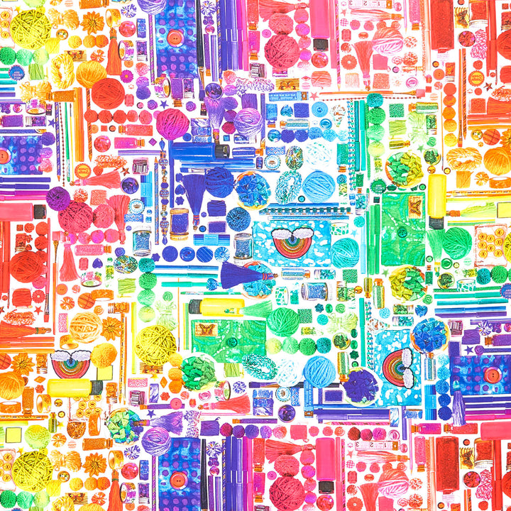 Rainbow Crafter's Stash - Craft Supplies White Yardage