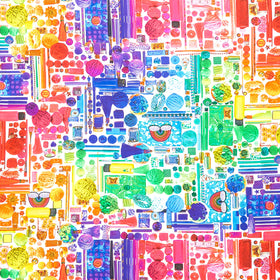 Rainbow Crafter's Stash - Craft Supplies White Yardage