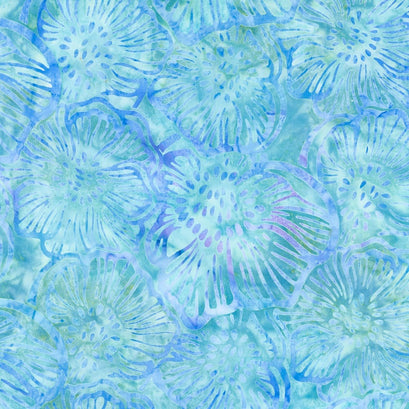 Artisan Batiks - Greenhouse 3 Anemone Floral Cornflower Yardage