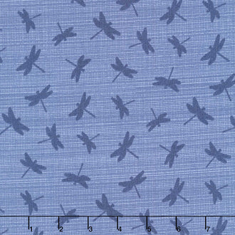 Lake Retreat - Dragonfly Toss Denim Yardage