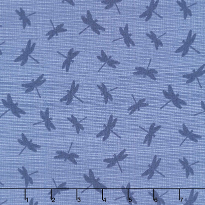 Lake Retreat - Dragonfly Toss Denim Yardage