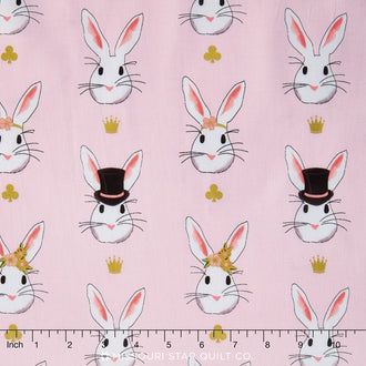 Wonderland 2 - Rabbit Pink Sparkle Yardage