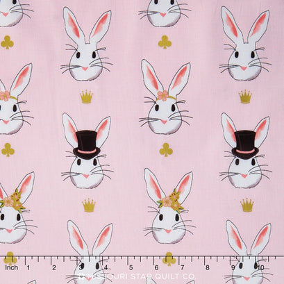 Wonderland 2 - Rabbit Pink Sparkle Yardage