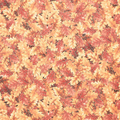 Sweet Pumpkin Spice - Leaves Autumn Metallic Yardage