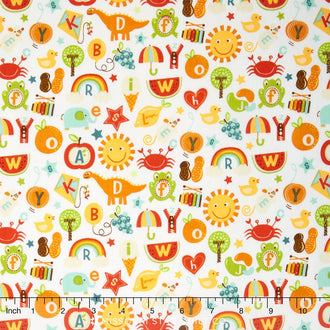 School Days - ABC Cream Yardage