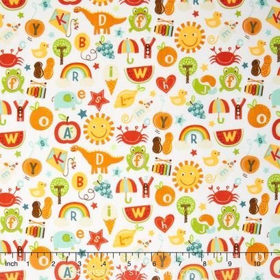 School Days - ABC Cream Yardage