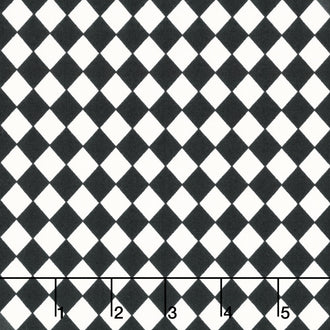 Coffee Life - Diamond Check White Black Yardage