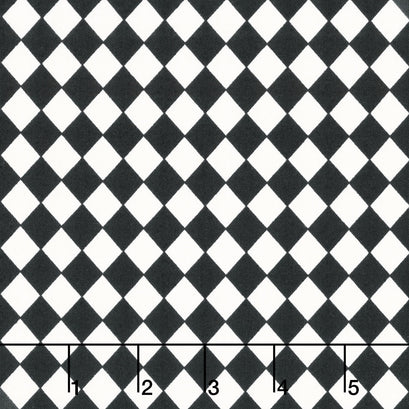 Coffee Life - Diamond Check White Black Yardage