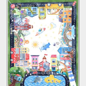 On The Go - Animals and Transportation Multi Panel