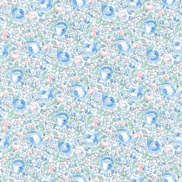 Blast from the Past - Roses Blue Yardage