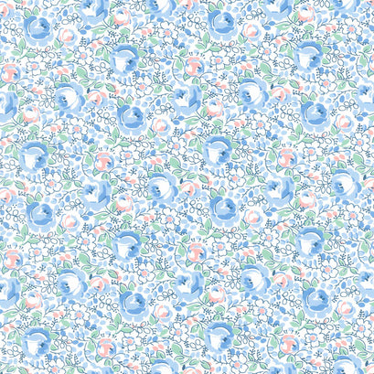 Blast from the Past - Roses Blue Yardage