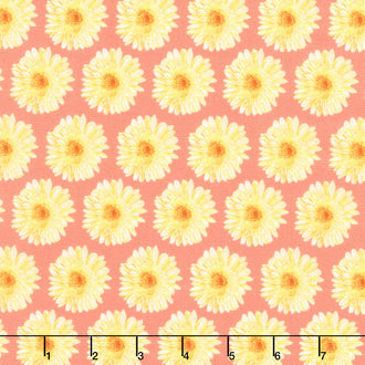Spring Dreams - Mod Daisy Coral Yardage