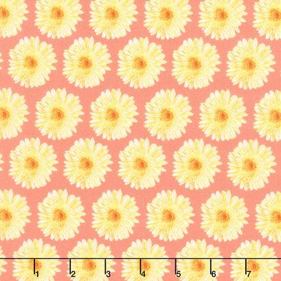 Spring Dreams - Mod Daisy Coral Yardage