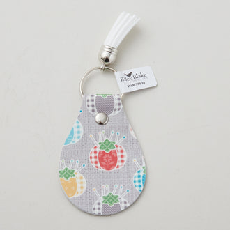 Leather Circle Key Chain - My Happy Place Pincushions