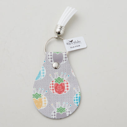 Leather Circle Key Chain - My Happy Place Pincushions