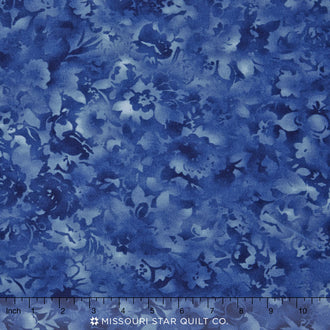 Fusions Bloom - Indigo Yardage