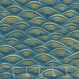Imperial Collection 14 - Garden Colorstory Waves Teal Metallic Yardage