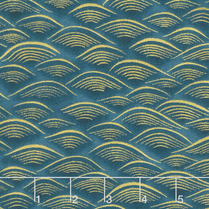 Imperial Collection 14 - Garden Colorstory Waves Teal Metallic Yardage