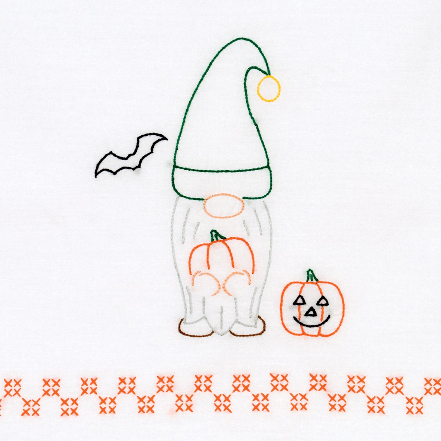 Halloween Gnome Embroidery Hand Towel Set Alternative View #1
