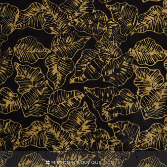 Tonga Batiks - Chai Marine Leaves Black Yardage