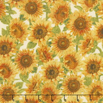 Shades of the Season 11 - Sunflowers Harvest Metallic Yardage