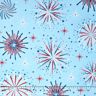 Parade on Main - Fireworks Blue Yardage