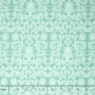Into the Garden - Garden Damask Teal Yardage
