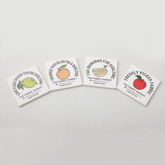 Missouri Star Punny Produce Absorbent Stone Coaster Set