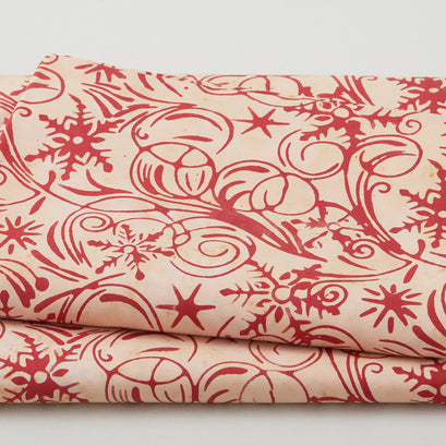 Winter Wonders Batiks - Snowflake Swirls Light Smore 2 Yard Cut