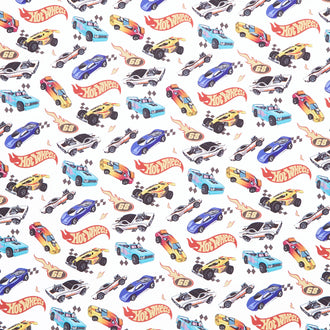 Made to Race - Car Race White Yardage