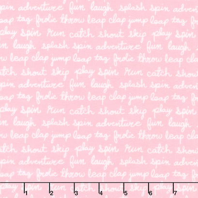 Cozy Cotton Flannels - Sweet Script Pink Yardage