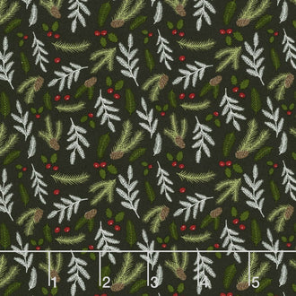 Comfort and Joy - Comfort Floral Black Yardage