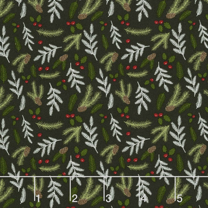 Comfort and Joy - Comfort Floral Black Yardage