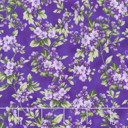 Georgina - Flowers Amethyst Yardage