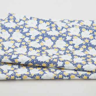 Blossoms - Large Floral Navy/Yellow 2 Yard Cut