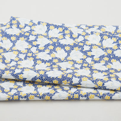Blossoms - Large Floral Navy/Yellow 2 Yard Cut