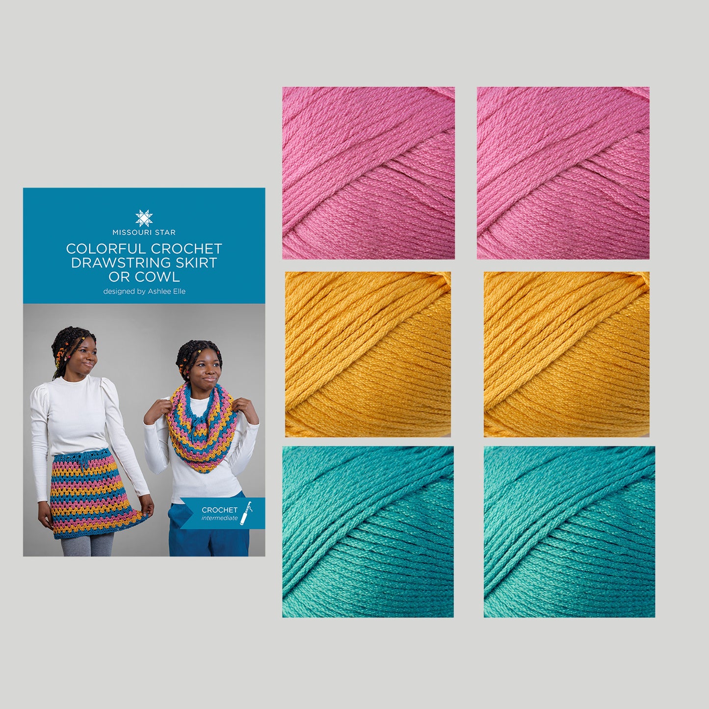 Colorful Crochet Skirt/Cowl - L/1X/2X/3X/4X - Dream Color Crochet Kit Alternative View #3