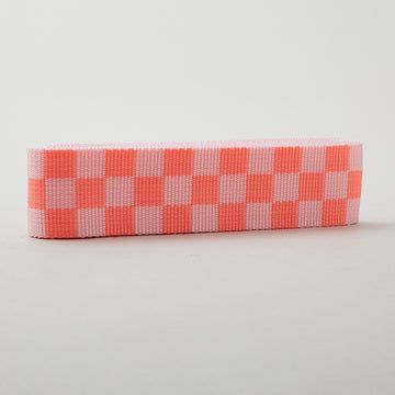 Tula Pink Check Please 1-1/2" Webbing - Lunar Pink/Orange - 3 Yard Pack